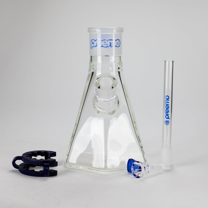 Preemo | 8" Hexagonal Beaker Base – 7mm Thick Geometric Glass [P028] Glass Bong preemo