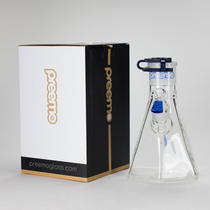 Preemo | 8" Hexagonal Beaker Base – 7mm Thick Geometric Glass [P028] Glass Bong preemo