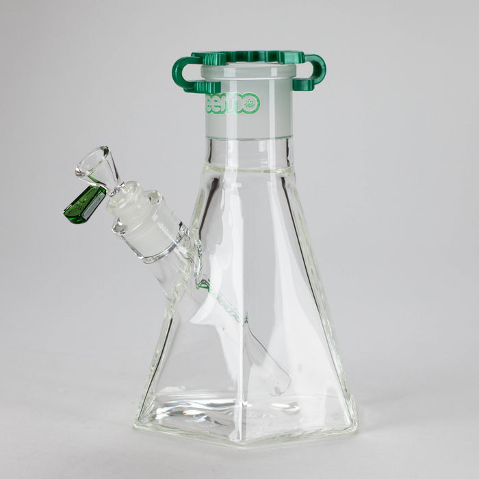 Preemo | 8" Hexagonal Beaker Base – 7mm Thick Geometric Glass [P028] Glass Bong preemo GREEN