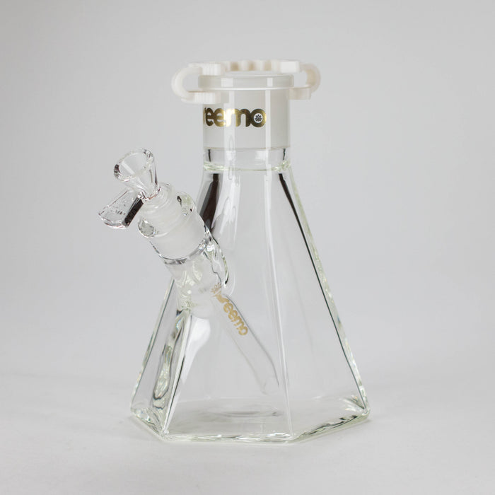 Preemo | 8" Hexagonal Beaker Base – 7mm Thick Geometric Glass [P028] Glass Bong preemo GOLD