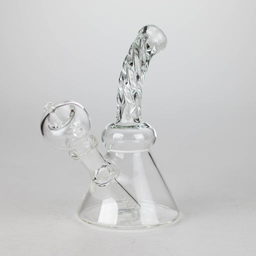 6" Twist Neck Glass Bong with Water Diffuser | 14mm Bowl Joint | Stemless Design Glass Bong Bongzie Smokes