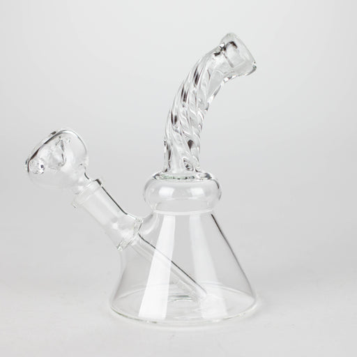 6" Twist Neck Glass Bong with Water Diffuser | 14mm Bowl Joint | Stemless Design Glass Bong Bongzie Smokes
