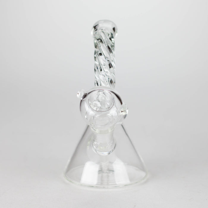 6" Twist Neck Glass Bong with Water Diffuser | 14mm Bowl Joint | Stemless Design Glass Bong Bongzie Smokes
