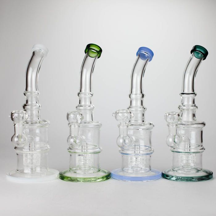 11" Glass Bong with Water Diffuser | 14mm Bowl Joint | Stemless Design
