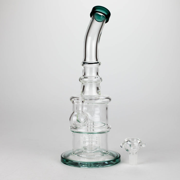 11" Glass Bong with Water Diffuser | 14mm Bowl Joint | Stemless Design Glass Bong Bongzie Smokes
