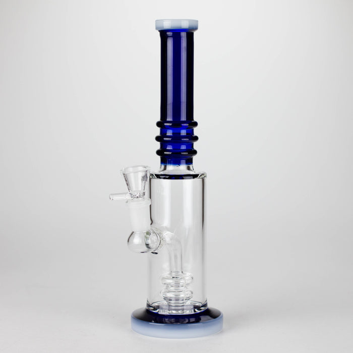 11" Colour Tube Glass Bong with Water Diffuser | 14mm Bowl Joint | Stemless Design Glass Bong Bongzie Smokes Navy Blue