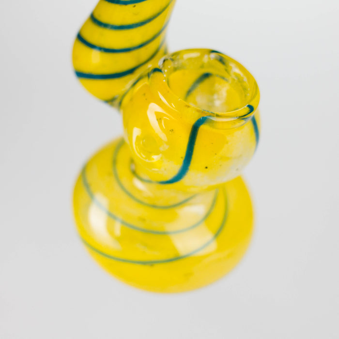 6.5" Single Chamber Fancy Bubbler – Unique Colors and Designs Glass Pipe Bongzie Smokes