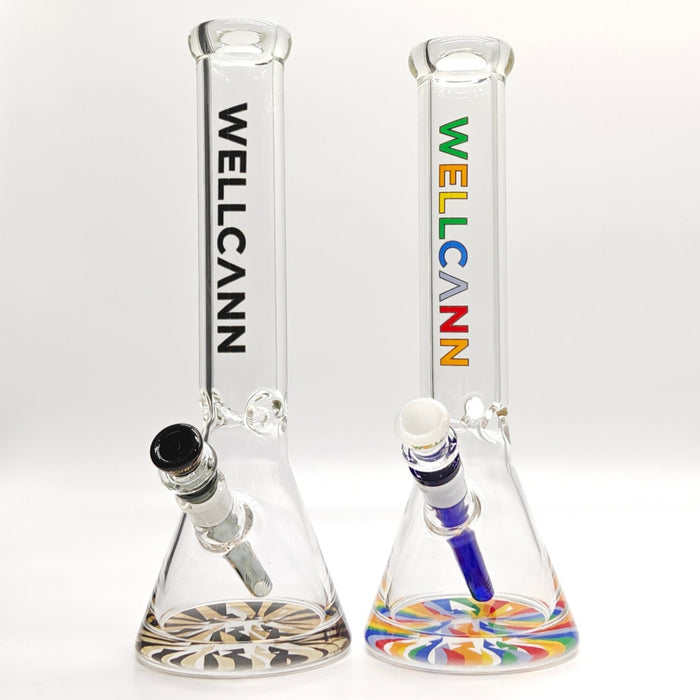 Wellcann | 14" 7mm Psychedelic Thickened Beaker Glass Bong Glass Bong Super Supplys Inc