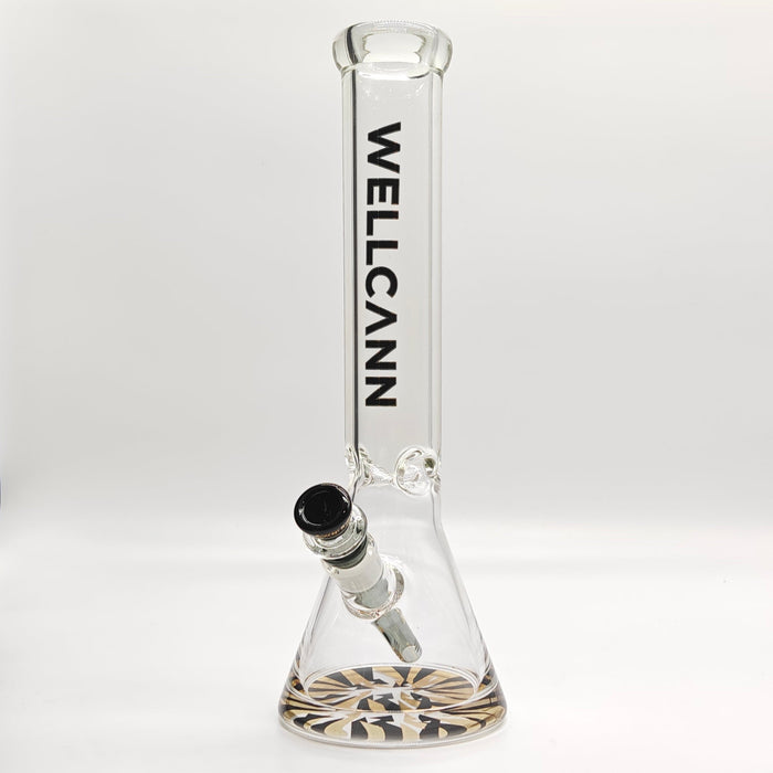 Wellcann | 14" 7mm Psychedelic Thickened Beaker Glass Bong Glass Bong Super Supplys Inc Black