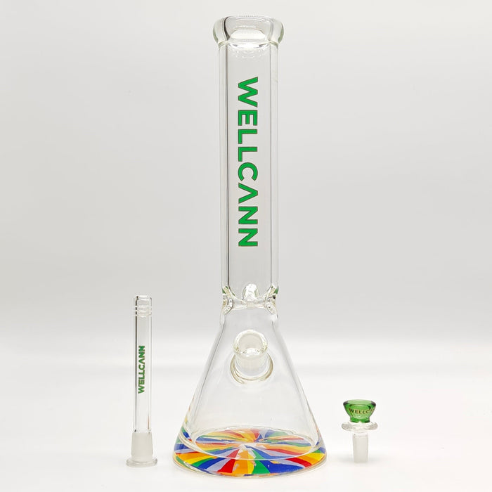 Wellcan | 15" 7mm Psychedelic Thickened Beaker Glass Bong Glass Bong Super Supplys Inc