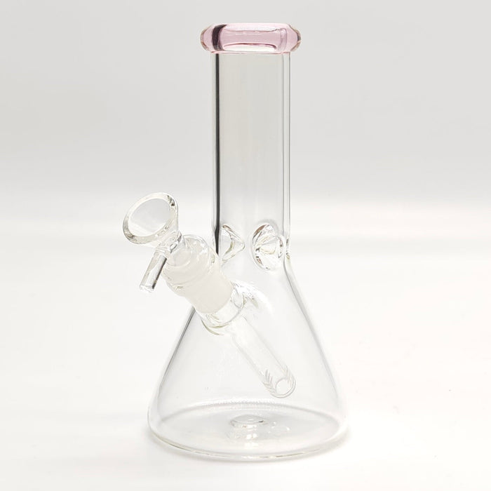 8" Color 4mm Beaker Glass Bong Glass Bong Super Supplys Inc Pink