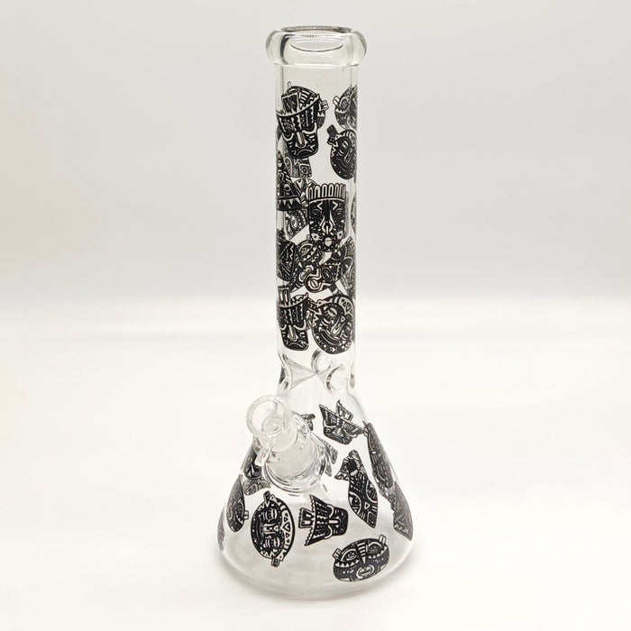 14" Glow in the dark 5mm Beaker Glass Bong Glass Bong Super Supplys Inc F