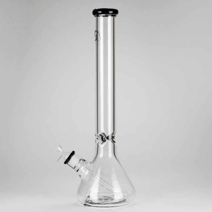 GB | 17" Tall Color Accented Beaker Bong – Slim Straight Tube with Downstem and Bowl Glass Bong RMG WHOLESALE