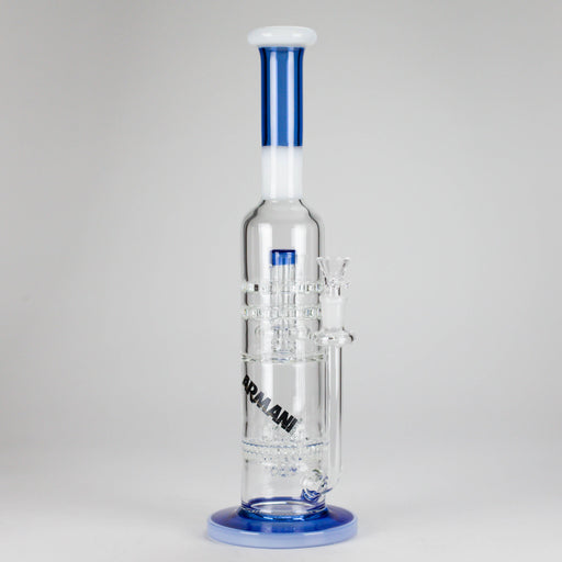 Armani Glass | 16" Double Percolator Bong – Premium Dual-Chamber Water Pipe Glass Bong RMG WHOLESALE