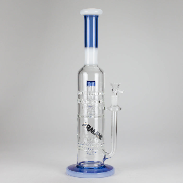 Armani Glass | 16" Double Percolator Bong – Premium Dual-Chamber Water Pipe Glass Bong RMG WHOLESALE
