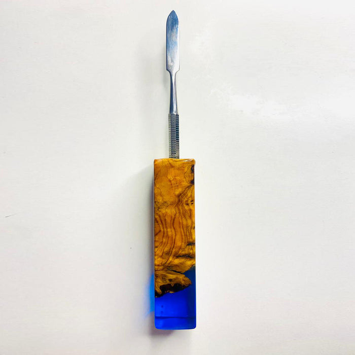 VOW | Olive Wood Epoxy Dabber - Type B – Handcrafted, Durable, and Stylish Cap · Dabber · Insert · Clip · Nail Variety Olive Wood Blue