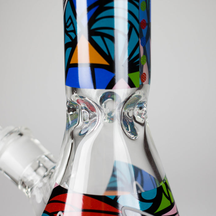 13.5" PsyClown Glass Bong – 7mm Thick Glass, Bold Psychedelic Clown Design Glass Bong DY Glass