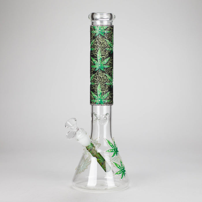 14" Stone works Beaker Base Glass Bling Bong Glass Bong Canadian Distributor Design 7