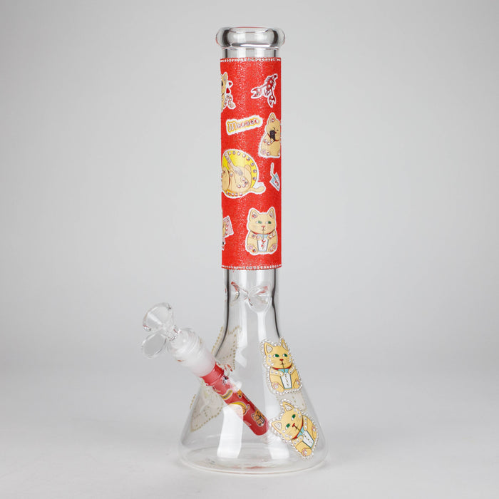 14" Stone works Beaker Base Glass Bling Bong Glass Bong Canadian Distributor Design 13