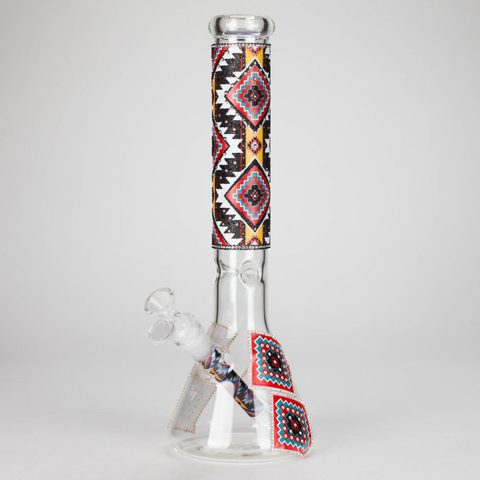 14" Stone works Beaker Base Glass Bling Bong Glass Bong Canadian Distributor Design 16