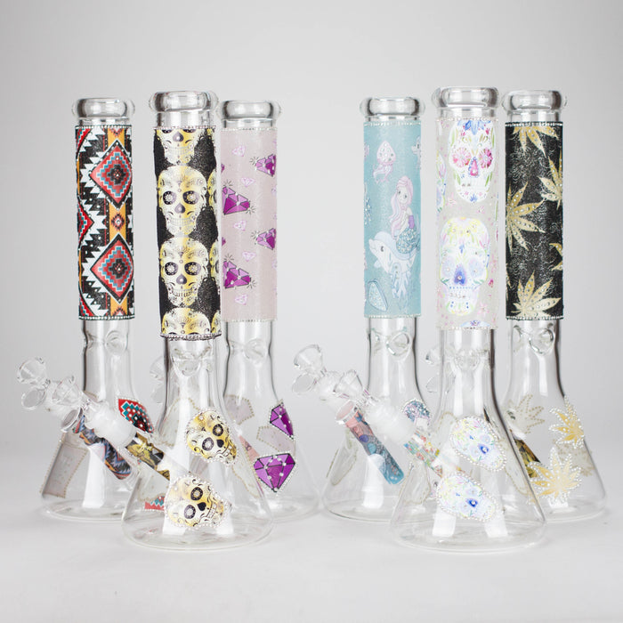 14" Stone works Beaker Base Glass Bling Bong Glass Bong Canadian Distributor