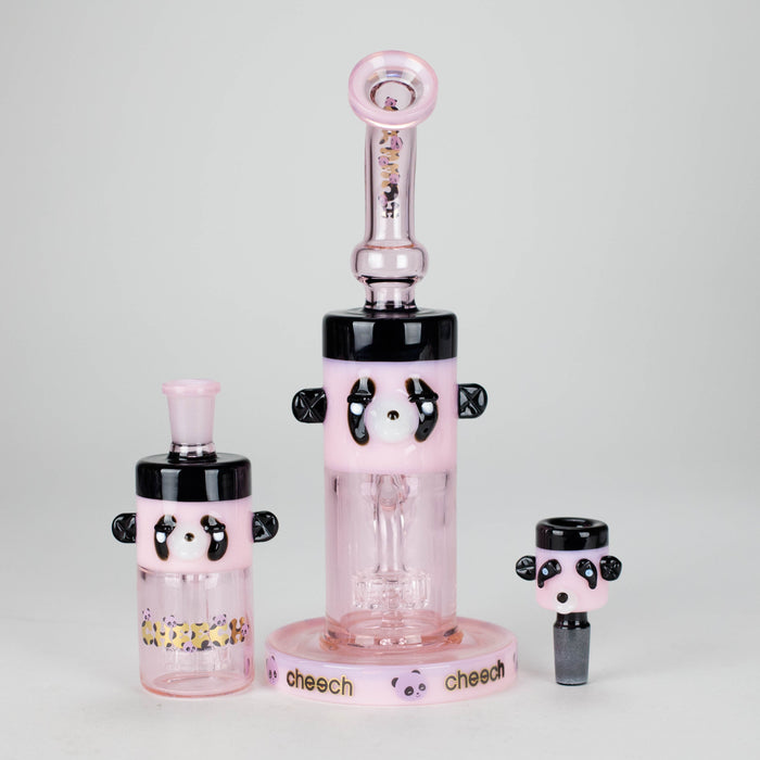 Cheech | 10" Panda Bong with Ash Catcher - CHE-232 Glass Bong Smoking Cat Distribution