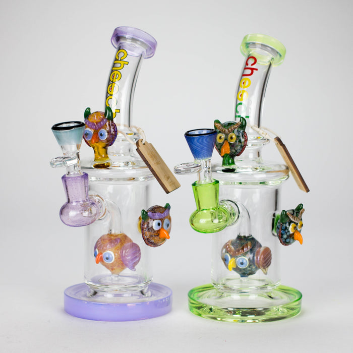 Cheech | 10" Wise Owl Rig-CHE-106 Glass Bong Smoking Cat Distribution