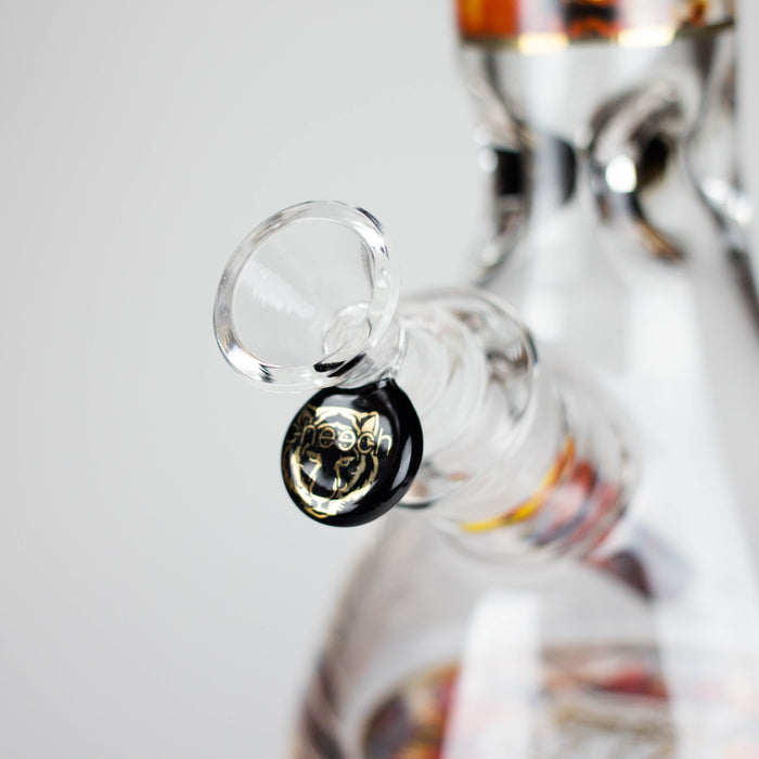 Cheech | 13″ Tiger Decal Beaker Bong – CA-050 Glass Bong Smoking Cat Distribution