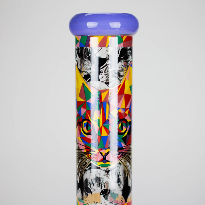 Cheech | 13″ Cat Decal Beaker Bong – CA-034 Glass Bong Smoking Cat Distribution