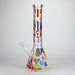 Cheech & Chong® Glass | 15" Tall Clear Power To The Flower Dual Chamber Hex Beaker Base Water Pipe Glass Bong West Coast Gifts