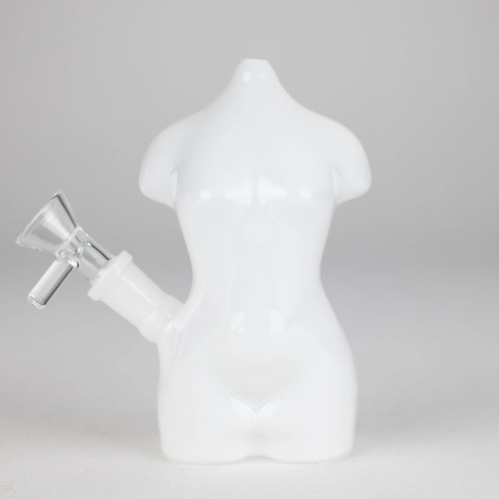 5.5" Curvy Glass Bong Glass Bong JJ Distribution White