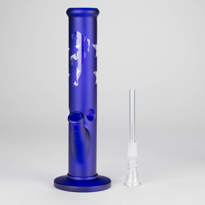 10" Straight Tube Water Pipe with Star Pattern | Durable Glass – Assorted Colors Glass Bong RMG WHOLESALE