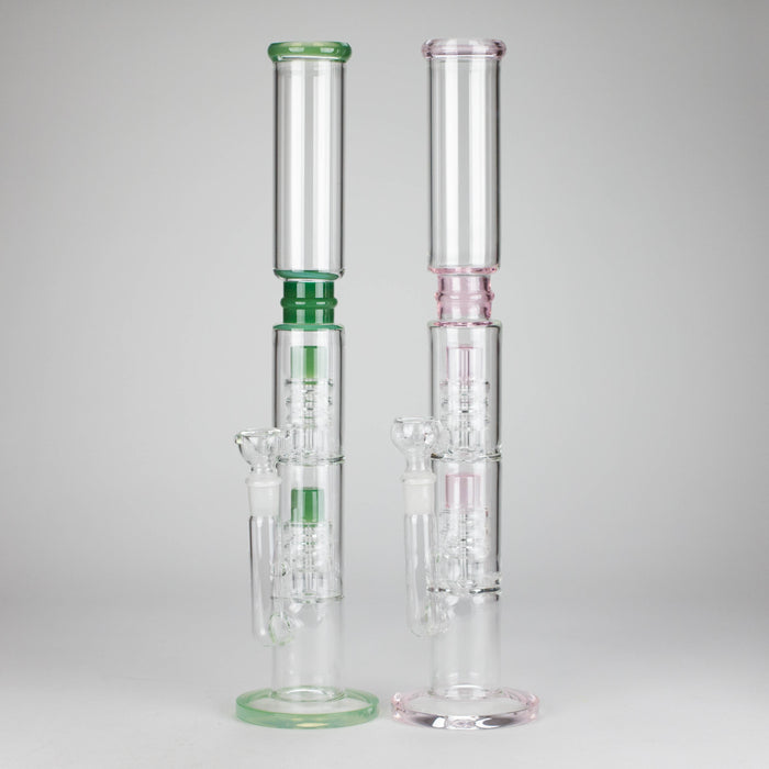 18" Straight Glass Water Pipe with Dual Percolator – Assorted Colors Glass Bong RMG WHOLESALE