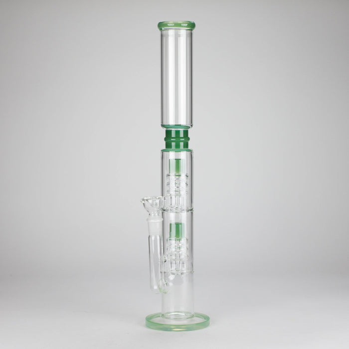 18" Straight Glass Water Pipe with Dual Percolator – Assorted Colors Glass Bong RMG WHOLESALE