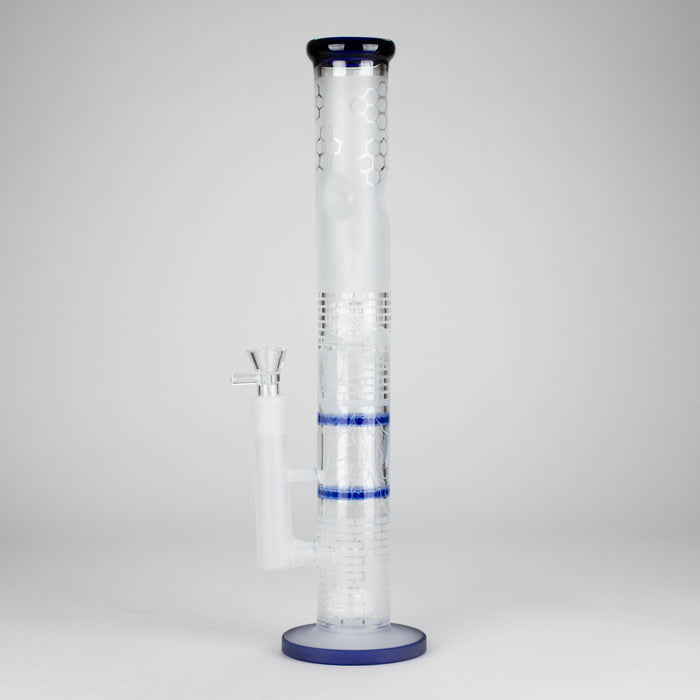 16.5" Straight Frosted Glass Bong with Dual Honeycomb Diffuser – Stemless Design Glass Bong RMG WHOLESALE