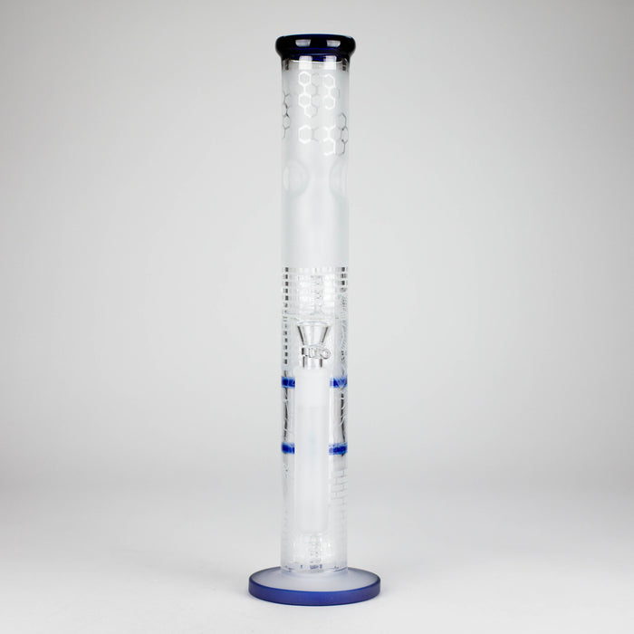 16.5" Straight Frosted Glass Bong with Dual Honeycomb Diffuser – Stemless Design Glass Bong RMG WHOLESALE
