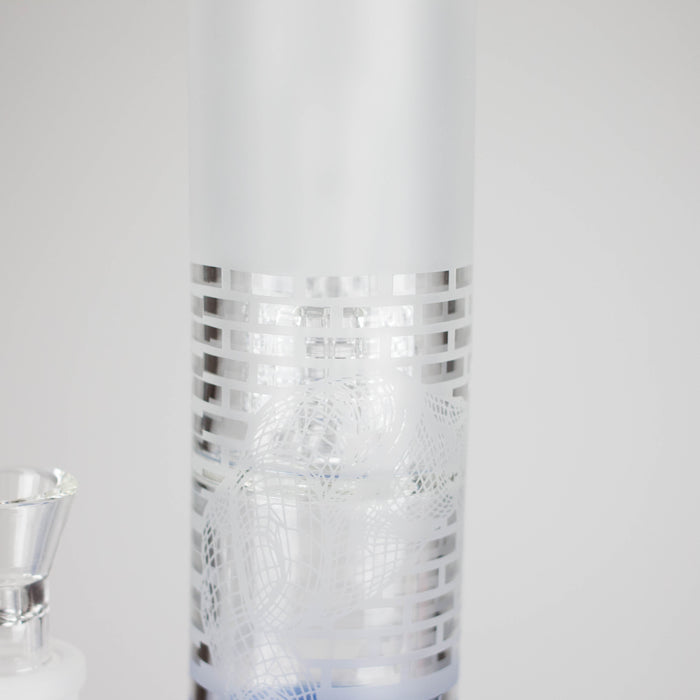 16.5" Straight Frosted Glass Bong with Dual Honeycomb Diffuser – Stemless Design Glass Bong RMG WHOLESALE