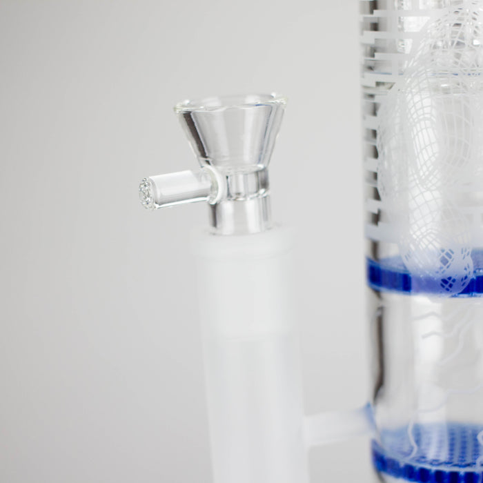 16.5" Straight Frosted Glass Bong with Dual Honeycomb Diffuser – Stemless Design Glass Bong RMG WHOLESALE