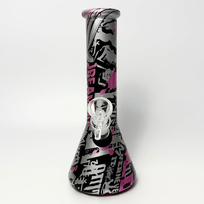 8.5" 5mm Hydrographic Glass Beaker Bong-1 Glass Bong Super Supplys Inc