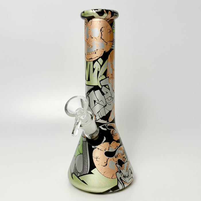 8.5" 5mm Hydrographic Glass Beaker Bong-1 Glass Bong Super Supplys Inc