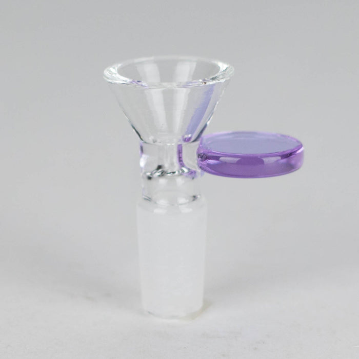 Glass bowl with color round handle for 14 mm Pack of 3 Bowl · Popper 777 Smoke Light Purple [Pack of 3]