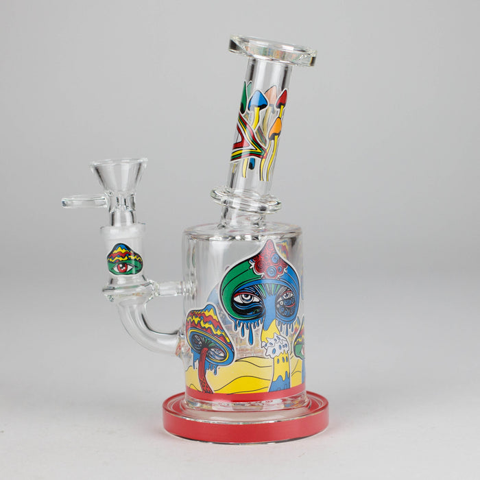 7" Magic Mushroom Glass Bong with Perc – Glow-in-the-Dark Glass Bong 777 Smoke