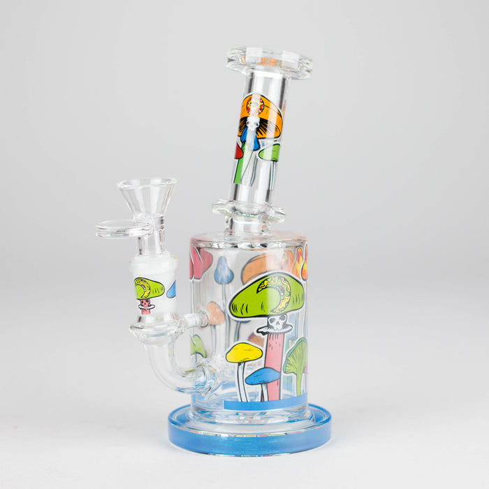 7" Magic Mushroom Glass Bong with Perc – Glow-in-the-Dark Glass Bong 777 Smoke Design2