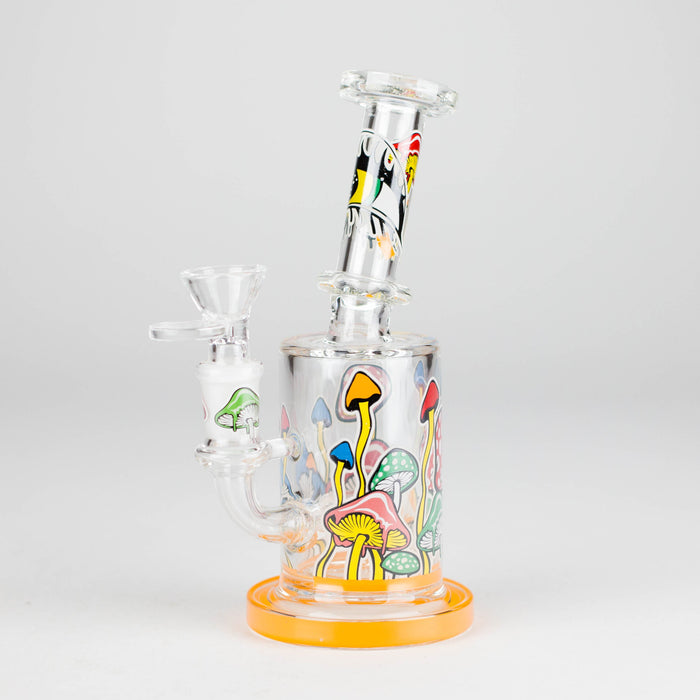 7" Magic Mushroom Glass Bong with Perc – Glow-in-the-Dark Glass Bong 777 Smoke Design3
