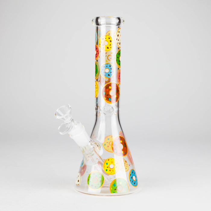 10" Glass Beaker Bong with Donut Design Glass Bong 777 Smoke Design1