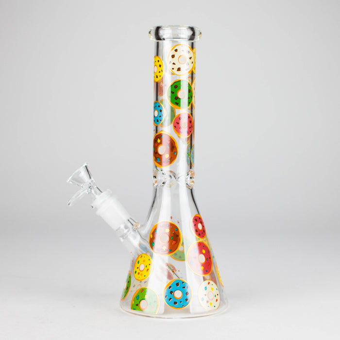 10" Glass Beaker Bong with Donut Design Glass Bong 777 Smoke