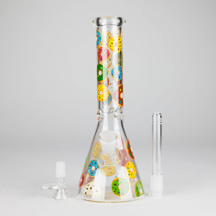 10" Glass Beaker Bong with Donut Design Glass Bong 777 Smoke