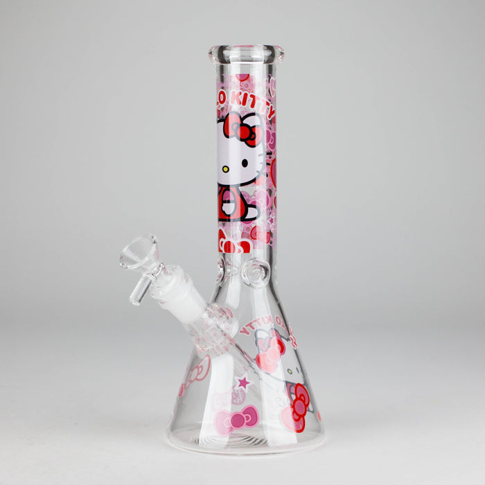 10" 5mm Glass Beaker Bong With Kitty Design Glass Bong 777 Smoke