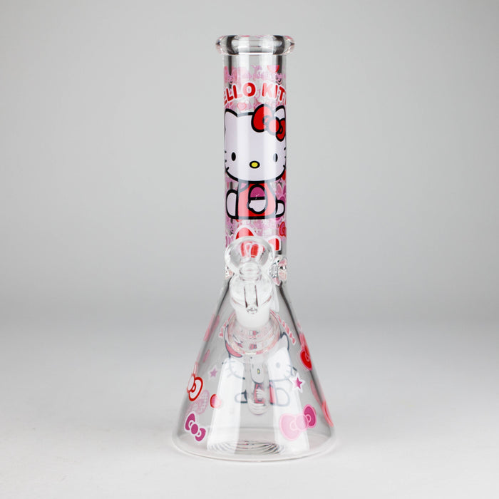 10" 5mm Glass Beaker Bong With Kitty Design Glass Bong 777 Smoke Design1
