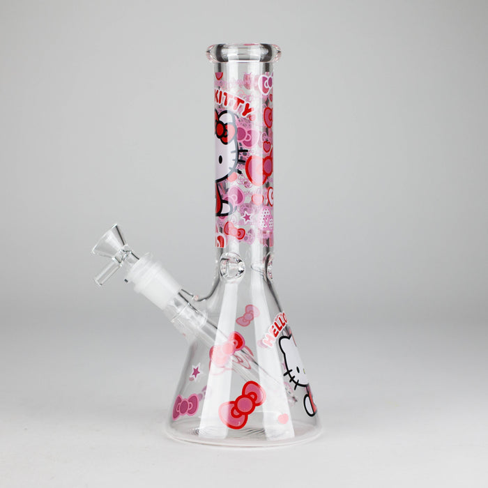 10" 5mm Glass Beaker Bong With Kitty Design Glass Bong 777 Smoke